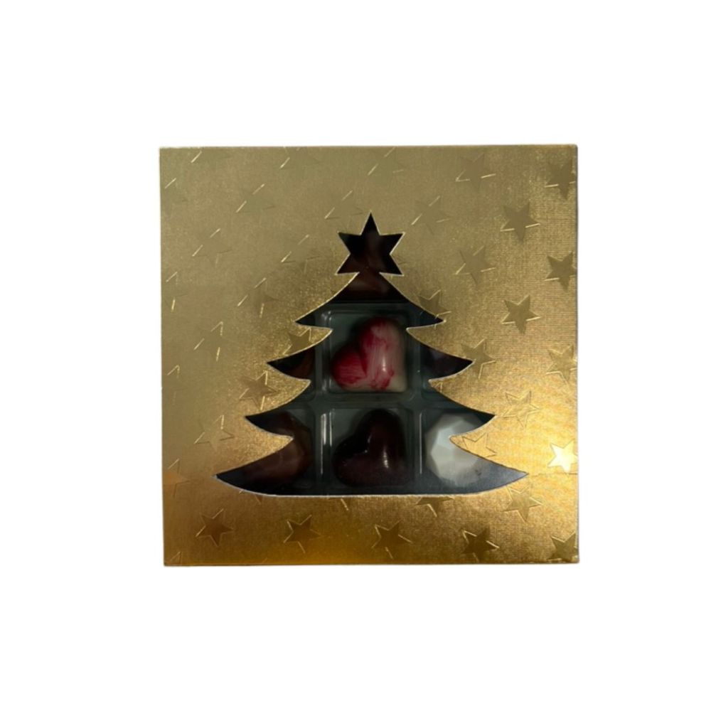 9er Pralinenbox Premium "Goldener Baum"