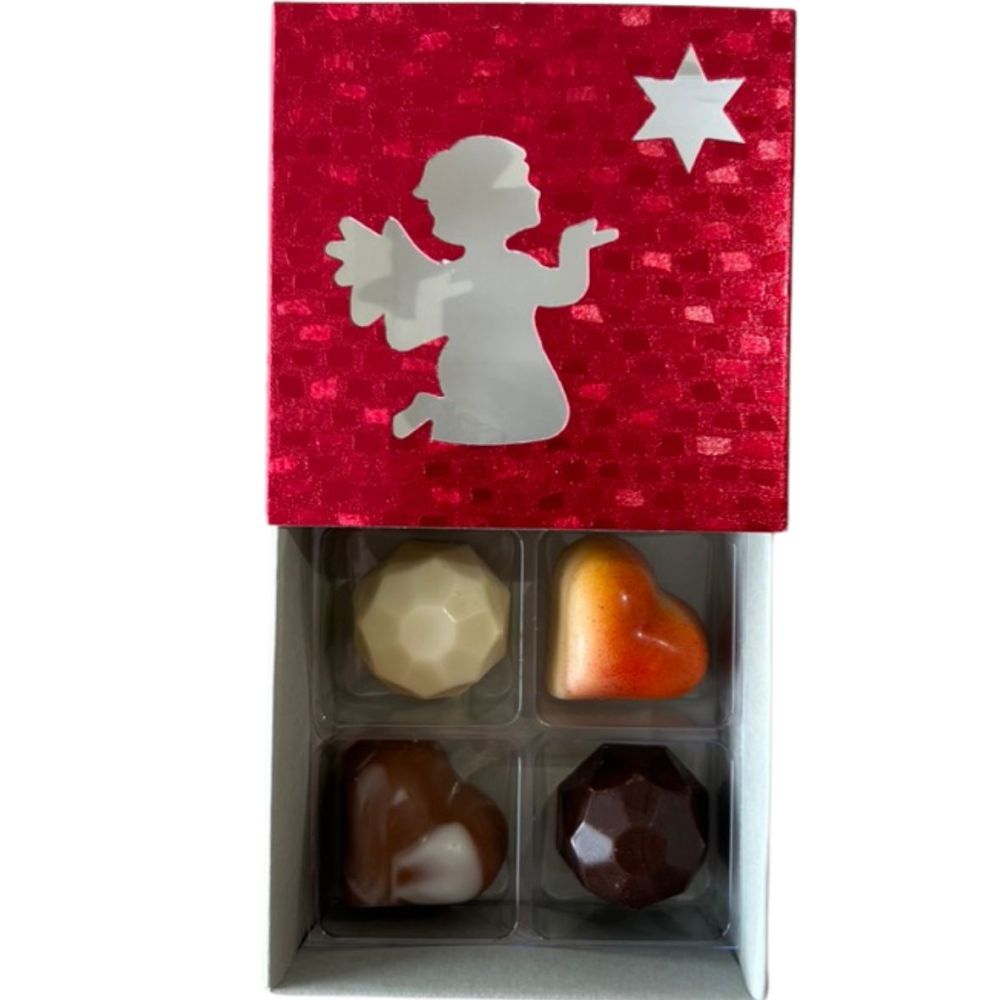 4er Pralinenbox Premium "Roter Engel"