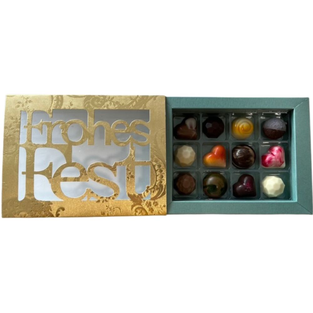 12er Pralinenbox Premium "Frohes Fest"