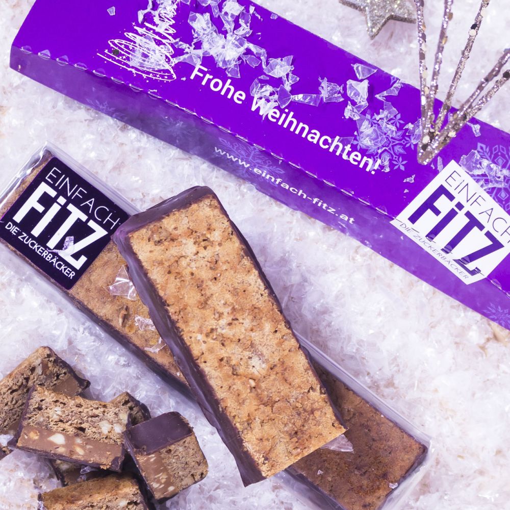 🏅 Goldprämierter Haselnuss- Lebkuchenriegel mit weihnachtlicher Verpackung
