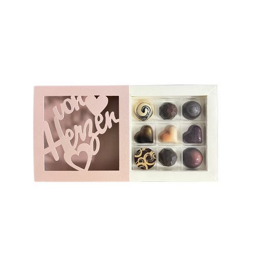 9er Pralinenbox Premium "von Herzen"