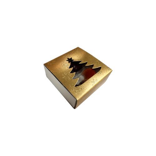 4er Pralinenbox Premium "Goldener Baum" - Weiß
