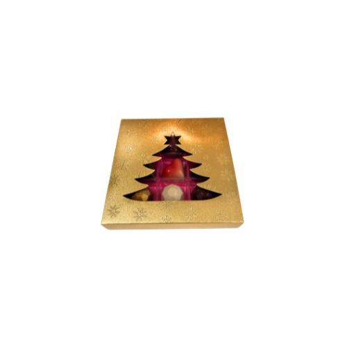 9er Pralinenbox Premium "Goldener Baum" - Pink