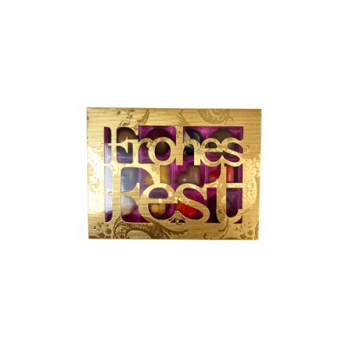12er Pralinenbox Premium "Frohes Fest" - Pink