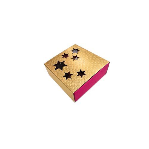 4er Pralinenbox Premium "Goldene Sterne" - Pink