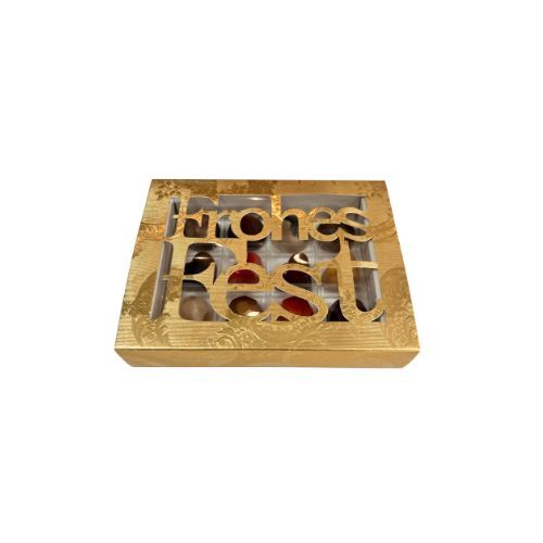 12er Pralinenbox Premium "Frohes Fest" - Weiß