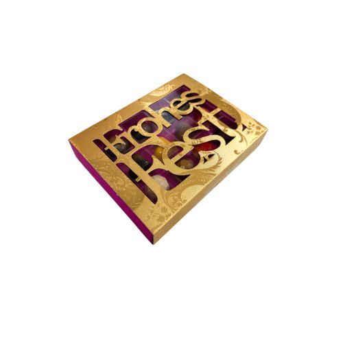 12er Pralinenbox Premium "Frohes Fest" - Pink,  