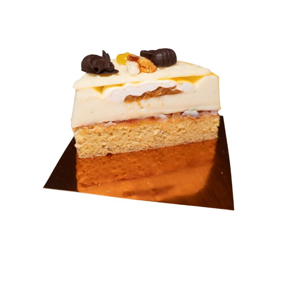 Goldener Bienenstich halbiert