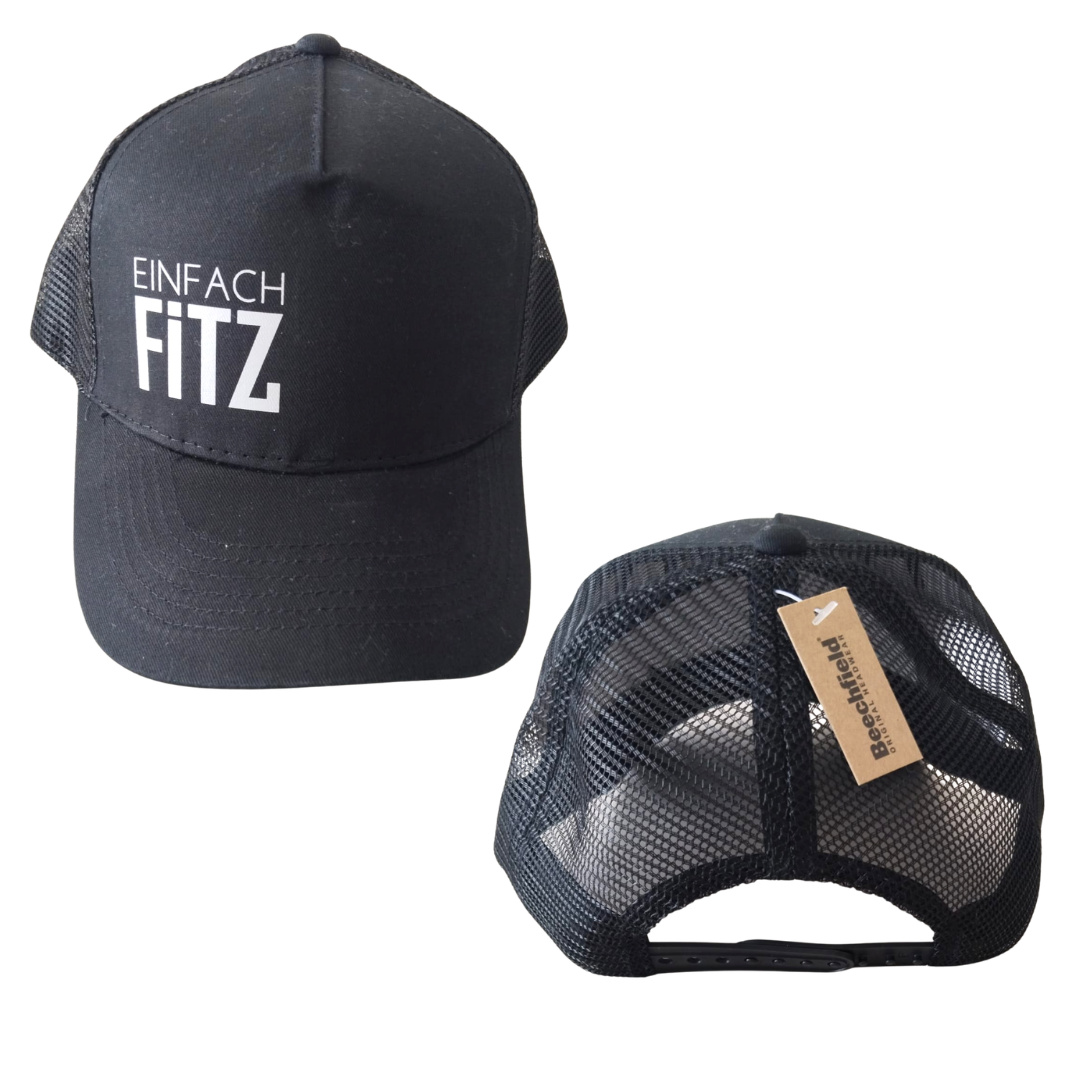Einfach FiTZ Cap schwarz Vorder und Rückansicht