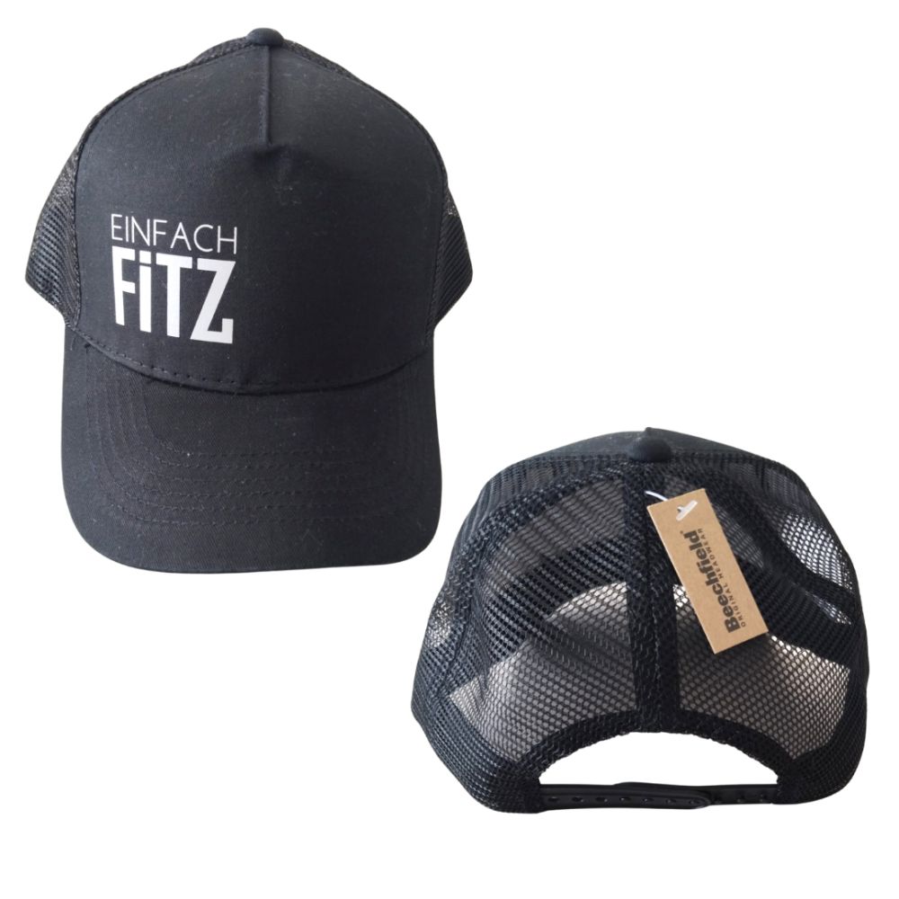 Einfach FiTZ Cap schwarz Vorder und Rückansicht