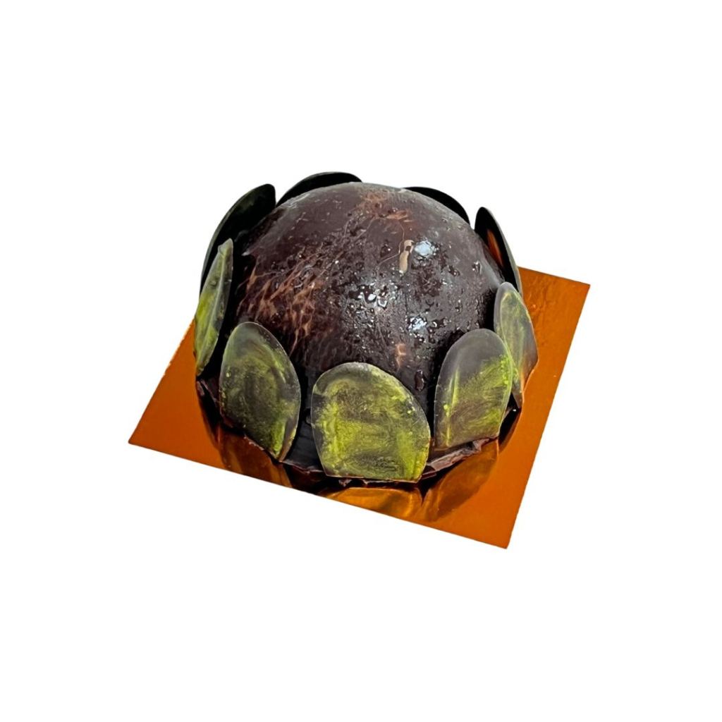 Drachenkopf - veganes Dessert mit Schokolade, Himbeere und Aroniabeeren